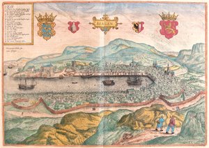 بيرغن، النرويج - في كتاب "Civitates Orbis Terrarum" لجورج براون، كولونيا 1617