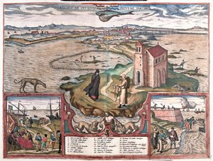 كاديس، إسبانيا - في كتاب "Civitates Orbis Terrarum" لجورج براون، كولونيا 1617 بواسطة جورج براون