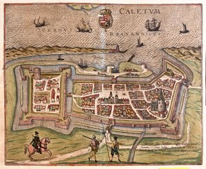 كاليه، فرنسا - في كتاب "Civitates Orbis Terrarum" لجورج براون، كولونيا 1617 بواسطة جورج براون