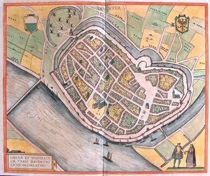 ديفينتر، هولندا - في كتاب "Civitates Orbis Terrarum" لجورج براون، كولونيا 1617