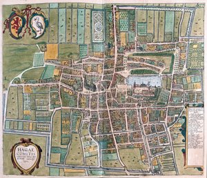 لاهاي، هولندا - في كتاب "Civitates Orbis Terrarum" لجورج براون، كولونيا 1617