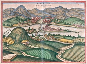 كوستاجنيكا، كرواتيا - في "Civitates Orbis Terrarum" لجورج براون، كولونيا 1617 بواسطة جورج براون