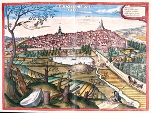مارينبرغ، ألمانيا - في كتاب "Civitates Orbis Terrarum" لجورج براون، كولونيا 1617 بواسطة جورج براون