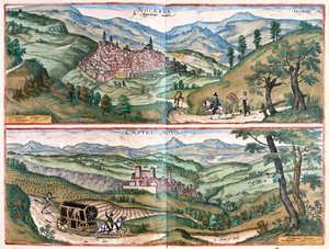نوسيرا أومبرا - كاستلنوفو دي بورتو، إيطاليا - في "Civitates Orbis Terrarum" لجورج براون، كولونيا 1617