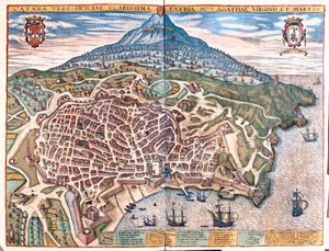 بالمانوفا، إيطاليا - في كتاب "Civitates Orbis Terrarum" لجورج براون، كولونيا 1617 بواسطة جورج براون