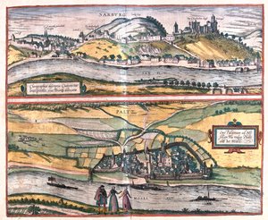 ساربورغ، بفالزيل، ألمانيا - في كتاب "Civitates Orbis Terrarum" لجورج براون، كولونيا 1617 بواسطة جورج براون