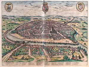 إشبيلية، إسبانيا - في كتاب "Civitates Orbis Terrarum" لجورج براون، كولونيا 1617