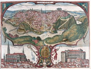 توليدو، إسبانيا - في كتاب "Civitates Orbis Terrarum" لجورج براون، كولونيا 1617 بواسطة جورج براون