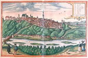 زنويمو (مورافيا)، جمهورية التشيك - في "Civitates Orbis Terrarum" لجورج براون، كولونيا 1617 بواسطة جورج براون