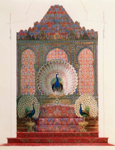 تصميم لعرش الطاووس الخاص بدير مغاربي في قلعة لودفيغ الثاني الملكية في ليندرهوف