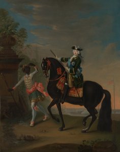 إمبراطورة روسيا إليزابيث 1709-1762 على ظهور الخيل ، بحضور صفحة ، بعد 1743-1749. بواسطة جورج كريستوف جروث