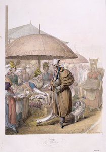 الأسواق في Les Halles ، 1831 (مرحاض على ورق) بواسطة جورج إيمانويل أوبيتز