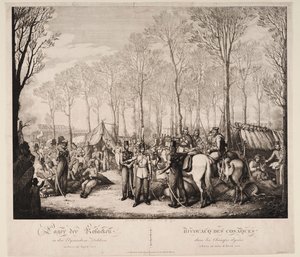 Bivouac of the Cossacks at Avenue des Champs-Elysées في باريس في أبريل 1814 ، 1814