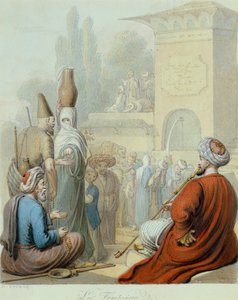 نافورة القسطنطينية (قلم رصاص وألوان مائية)