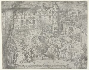 الألعاب النارية في 23 يونيو 1595 للدخول إلى Küstrin من Margrave of Brandenburg and Du ... ، 1595. بواسطة جورج كيلر