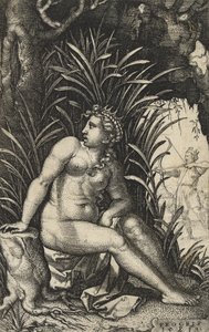 Procris and Cephalus ، 1539 (النقش على ورق مسدود) بواسطة جورج بينز