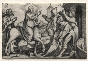 حياة يسوع المسيح: دخول المسيح القدس ، ج. 1534-35. بواسطة جورج بينز
