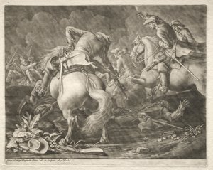 مناوشة بين الفرسان البروسي والهنغاريين بواسطة Georg Philipp I Rugendas