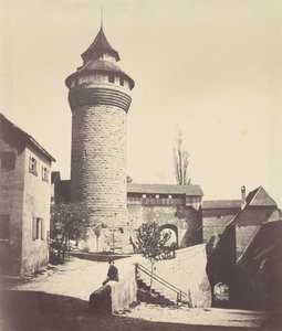 Der Runde Turm und der Festung in Nürnberg (البرج المستدير والقلعة في نورمبرغ)، ج. 1852 (صورة) بواسطة جورج شميدت