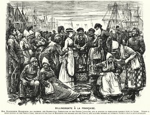 كارتون لكمة: Billingsgate a la Francaise (نقش) بواسطة جورج (بعد) لك مورييه