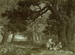 A Repose after Shooting, Plate 4 (engraving) بواسطة جورج (بعد) ستابس