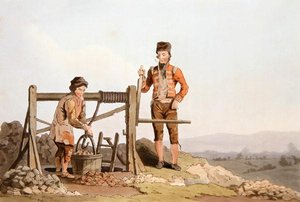 Ruddle Pit ، من "زي يوركشاير" نقش بواسطة روبرت هافيل (1769-1832) 1814 (ليثو ملون) بواسطة جورج (بعد) ووكر