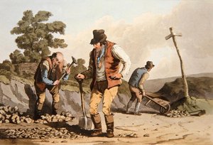 الكسارات الحجرية ، من "زي يوركشاير" نقشها روبرت هافيل (1769-1832) 1814 (ليثو ملون) بواسطة جورج (بعد) ووكر