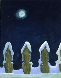 سياج Moonlit ثلجي ، 1970s بواسطة جورج آدمسون