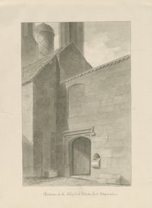 Pillaton Hall - Chapel Entrance: sepia drawing بواسطة جورج باكلر