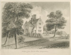 Sandon - Old Hall Farm: رسم يغسل بني داكن بواسطة جورج باكلر