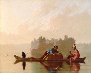 تجار الفراء النازلون في ميسوري ، 1845. بواسطة جورج كاليب بينجهام