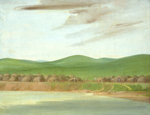 قرية أريكارا من النزل المغطاة بالأرض ، 1600 ميل فوق سانت لويس ، 1832. بواسطة جورج كاتلين