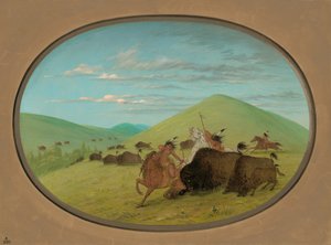 بوفالو تشيس - ثيران تحمي العجول ، 18611869. بواسطة جورج كاتلين