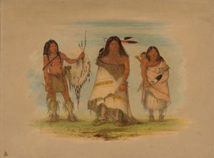 رئيس كامانشي وزوجته ومحارب 1861. بواسطة جورج كاتلين