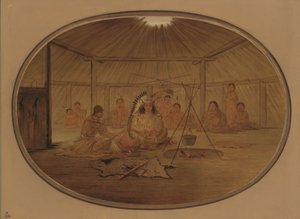 احتفل كاتلين من قبل رئيس Mandan ، 18611869. بواسطة جورج كاتلين