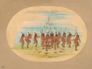 رقصة الذرة الخضراء - Minatarrees ، 1861. بواسطة جورج كاتلين