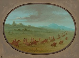 Halsey's Bluff - Sioux Indian on the March ، 18611869. بواسطة جورج كاتلين