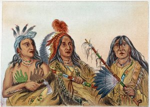 هنود أمريكا: صورة لزعماء سيوكس الذين كان تنافسهم ثابتًا. رسم جورج كاتلين (1794-1872) بواسطة جورج كاتلين