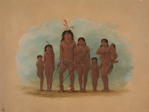 رئيس لينغوا ، وامرأته وأربعة أطفال ، 18541869. بواسطة جورج كاتلين