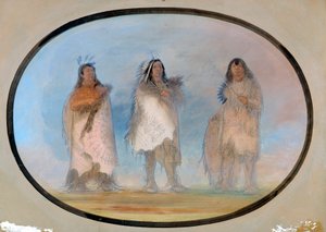 Little Bear ، Steep Wind ، The Dog ، ثلاثة محاربين متميزين من قبيلة Sioux ، كاليفورنيا. 1865-1871. بواسطة جورج كاتلين