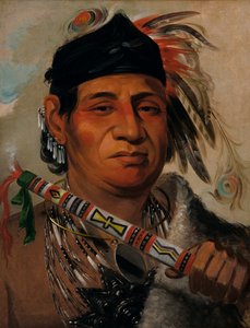 Mah-kée-mee-teuv ، Grizzly Bear ، رئيس القبيلة ، ١٨٣١. بواسطة جورج كاتلين