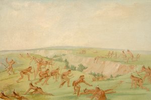 ماندان يهاجم حزب أريكارا ، 1832-1833. بواسطة جورج كاتلين