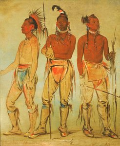Mun-ne-pús-kee ، وهو الذي لا يخاف ، Ko-ha-túnk-a ، و Big Crow ، و Nah-cóm-ee-shee ... ، 1834. بواسطة جورج كاتلين