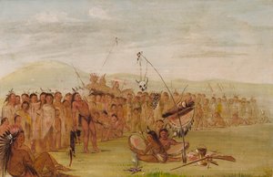 التعذيب الذاتي في حفل ديني سيوكس ، 1835-1837. بواسطة جورج كاتلين