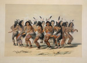 رقصة الدب ، حانة. 1845 طباعة حجرية ملونة. بواسطة جورج كاتلين