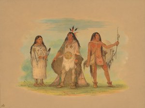 ثلاثة هنود ميناتاري ، 1861. بواسطة جورج كاتلين