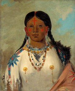 Tís-se-wóo-na-tís ، هي التي تغسل ركبتيها ، زوجة الرئيس ، 1832. بواسطة جورج كاتلين