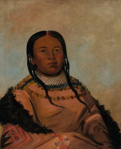Wi-lóoh-tah-eeh-tcháh-ta-máh-nee ، الشيء الأحمر الذي يمس في مسيرة ، ابنة بلاك روك ، 1832. بواسطة جورج كاتلين