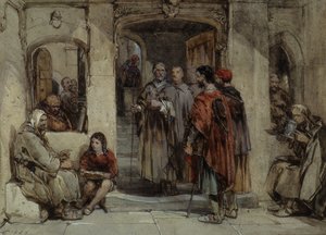 مشهد من الحياة الرهبانية ، 1850 (مرحاض على ورق) بواسطة جورج كاتيرمول