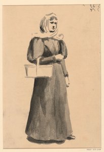 امرأة مع سلة بواسطة جورج تشارلز ايد